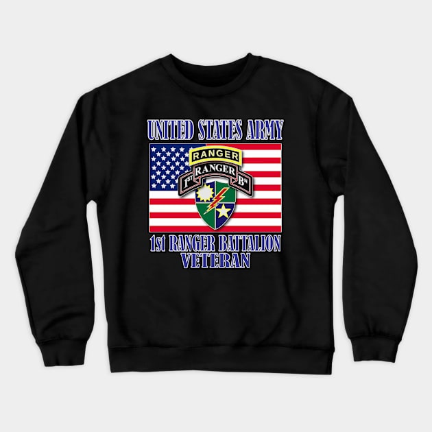 1st Ranger Battalion- Veteran Crewneck Sweatshirt by Relaxed Lifestyle Products